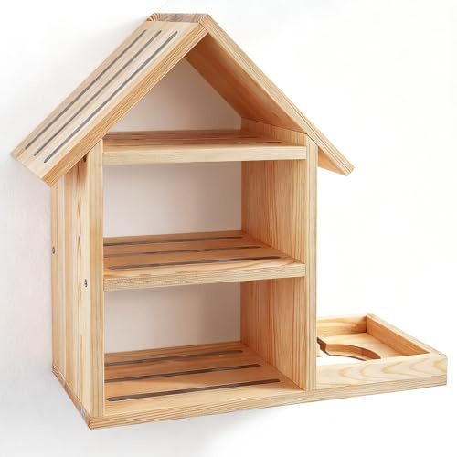 to-nie Regal, Magnetische Holz Schweberegale für 85 to-nie Figuren und to-niebox, Hausform to-nie Aufbewahrung Regal für Mädchen und Jungen