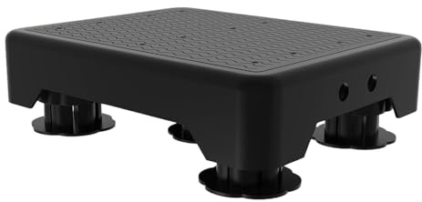 Sharplace Marchepied réglable antidérapant, plateforme, repose-pieds, marchepied réglable, portable, pour cuisine, baignoire, camping, Noir