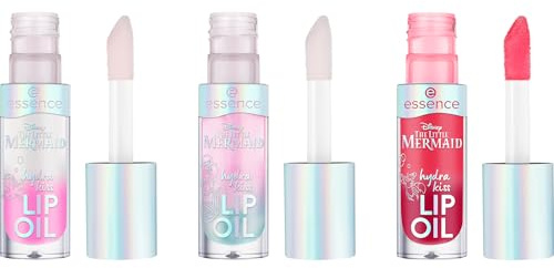 essence Disney THE LITTLE MERMAID hydra kiss LIP OIL trio Öl Mehrfarbig 4ml | Lippenöl-Trio, Glänzende Lippen, Vom Meer inspirierte Lippen, Schimmereffekte