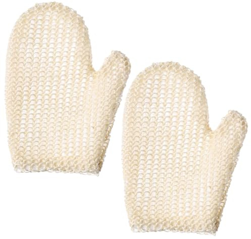 CIMAXIC 2pcs Body Exfoliating Tool Body Scrub Mitts Made of Whole Sisal Hemp for Comfortable Experience Fits Most Adult Palms Modern Simple Style Bath Use Unisex Adults