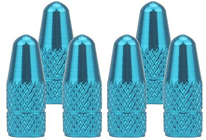 SENZEAL 6Pcs Bicycle Presta Valve Dust Caps Aluminum Alloy French Style Cycling Tyre Valve Stem Caps for MTB Bicycle Road Bike Wheels Sky Blue