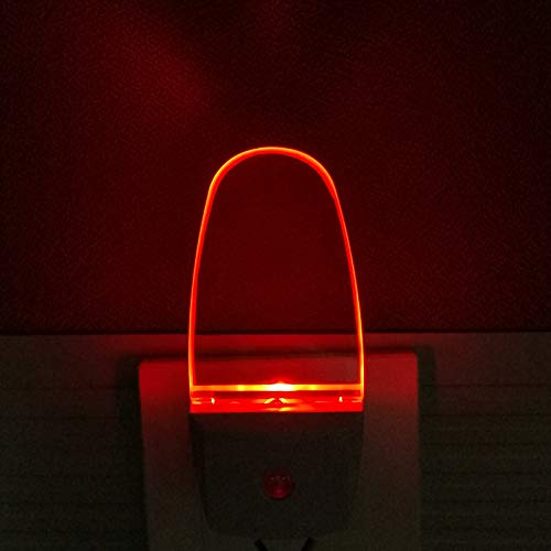 GREENIC 2PACK LED Veilleuse Lampe de Nuit 0,5W avec Capteur Automatique Détecteur de Lumière, Idéal pour chambre, salle de bains, couloir, escalier Rouge