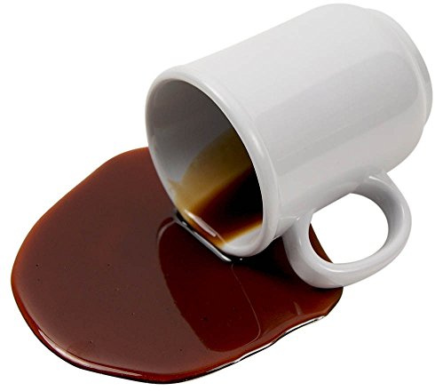Fake Black Coffee Spill White Mug - Great Gift for Coffee Lovers - Joke Spill