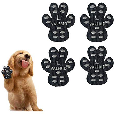 VALFRID Cani Protezioni Zampe Pads Controllo trazione per Antiscivolo,Rinforzo in Gomma Autoadesivo Resistente Cane Calze Scarpe per Cani Sostituzione 24 pz - L