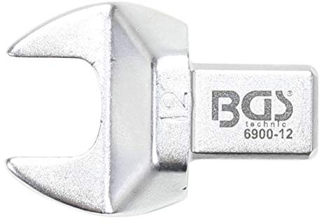 BGS 6900-12 | Einsteck-Maulschlüssel | 12 mm | Aufnahme 9 x 12 mm | Chrom-Vanadium-Stahl | verchromt, matt | Rechteckschaft | mit Stiftsicherung