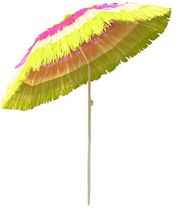 Greenbay Ø160cm Bunt Sonnenschirm Hawaii Neigefunktion Höhenverstellbar Gartenschirm Marktschirm Strandschirm