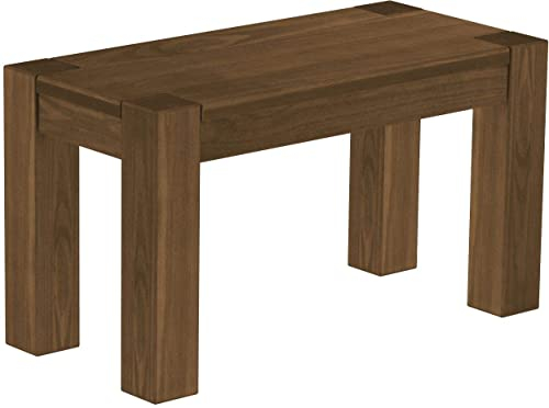 Sitzbank 80 cm Rio Kanto Nussbaum Pinie Massivholz Esszimmerbank Küchenbank Holzbank - Größe und Farbe wählbar Brasilmöbel