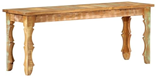 vidaXL Bank Komplett Handgefertigt Sitzbank Holzbank Küchenbank Esszimmerbank Flurbank Esszimmer 110x35x45cm Recyceltes Massivholz