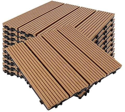 Terrassenfliesen, 55 Stück, 30 x 30 cm/1 m², für Terrasse, Balkon, Garten und Pool (55 Stück/5 m², Terrakotta)
