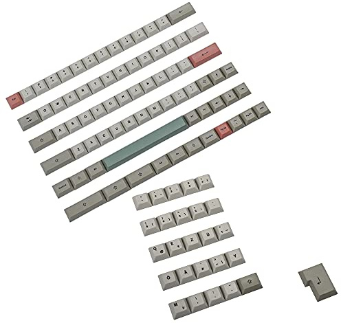 YMDK 61 64 68 DSA Profile 9009 Dye Sub ANSI ISO AZERTY QWERTZ Spain UK French German Italian Keyset PBT Keycap for MX Keyboard (German ISO Set)