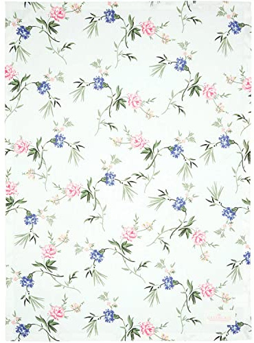 GreenGate Geschirrtuch Küchentuch Tea Towel - Henriette White - Blumenmuster Baumwolle 50 x 70 cm