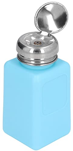 200 Ml Pressetyp Lösungsmittelspender ESD sichere Antistatische Quadratische Flasche ESD sichere Spenderflasche Flüssigkeitsspender mit Edelstahldeckel(Blau)