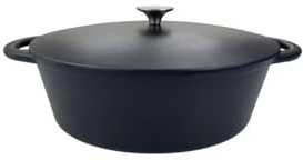 Cocotte en fonte - BAUMALU - 336408 - Ovale 33 cm - Noir mat