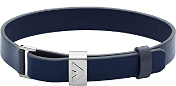 Emporio Armani Armband För Män Essential, Längd: 275mm, Bredd: 12mm Silver Rostfritt Stål Armband, EGS2918040, Indigo blå