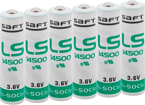 Saft LS 14500 3,6 V Lithium, 6er-Pack, Weiß