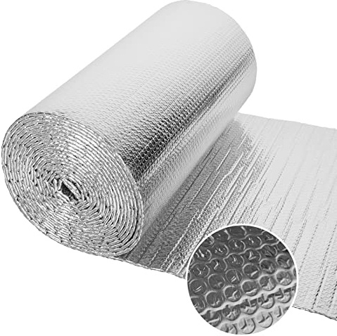 Dripex Reflective Double Bubble Aluminised Insulation Roll 5mm x 1m x 10m | Double Layer Bubble Core, Heat Retention, Thermal Barrier, for Roof, Garage & Caravan Insulation, Quick DIY Installation
