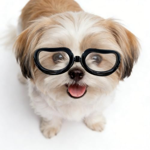 Enjoying Dog Sunglasses Small Breed UV Protection Dog Goggles Eye Wear Windproof Anti-Fog Doggy Shades for Small Dogs About Over 5lbs, Clear