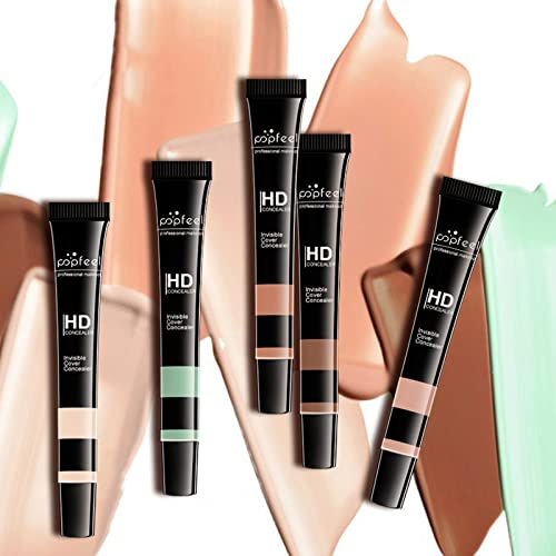 RoseFlower 5 Farben Pro Conceal HD High Definition Concealer & Corrector Markieren Green natürliche Farbe, Weizenfarbe, Reparaturflüssigkeit, Waterproof, langhaltender Flüssig Concealer#1