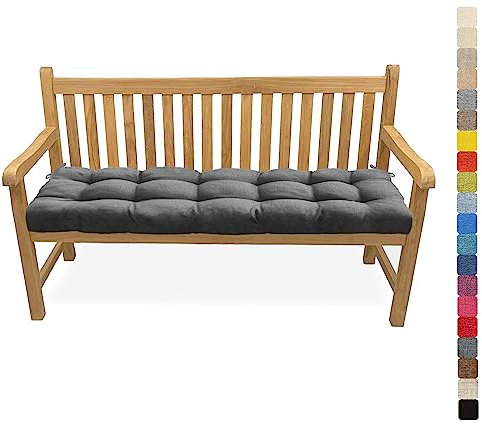 Lsjoaw Bankauflage Bankkissen 130X35X6CM Sitzauflage Sitzkissen Bank Bankpolster Sitzpolster Auflage für Gartenbank Sitzbank & Hollywoodschauke Outdoor/Indoor,Color#36 Grau GrüN