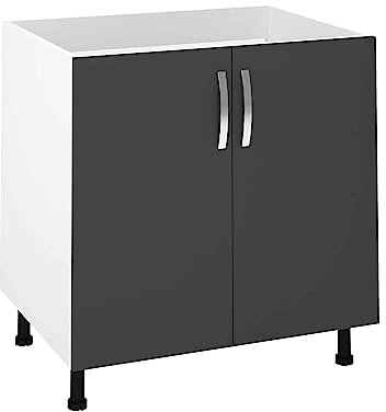 HOGAR24 ES - Mueble Bajo Fregadero 2 Puertas Color Gris Paris, Medidas: 85 x 80 x 58 cm