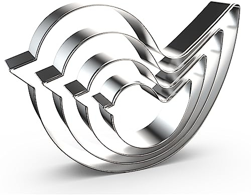 Ausstechformen-Set mit Vogelmotiv, 12,7 cm, 10,2 cm, 7,6 cm, 5,1 cm, 4 Stück, Edelstahl
