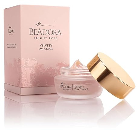 Bodi Beauty BeAdora Bright Rose sammetslen dagkräm med rosolja, vit tryffel, hyaluronsyra, sheasmör, rosenvatten | dagkräm ansikte | ansiktskräm för torr, normal och blandhy 50 ml