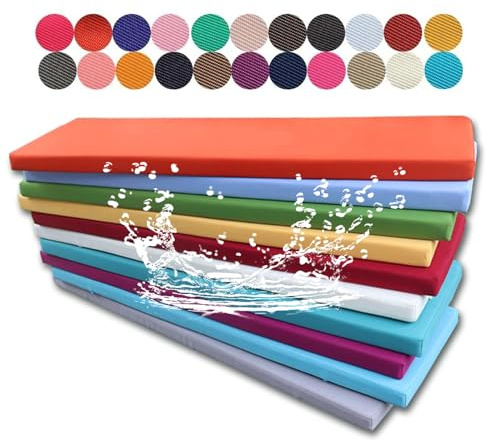 FEEGAR Maßgeschneiderte Sitzkissen Bank, Wasserdichtes Polyester Fiber Bankkissen, rutschfeste Bankauflage Sitzkissen Für Den Außenbereich, Gartenmöbel, Terrasse, Innenbereich,10cm