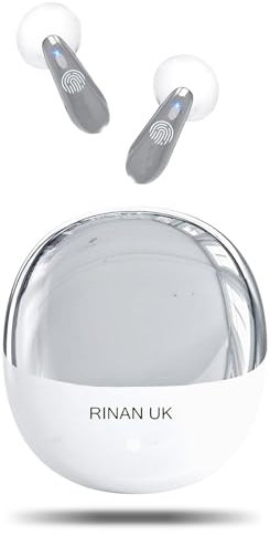 RINAN UK Wireless Earbuds, Bluetooth 5.4 Headphones In Ear with 6 ENC + ANC + Wind & Noise Cancelling Mics, Bluetooth Earbuds Deep Bass Stereo Sound, 42H Playtime Wireless Earphones IPX7 Waterproof