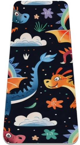 Flying Dragons Yogamatte, rutschfest, 6 mm dick, Fitness-Übungsmatte, Yogamatten für Damen, Workout-Matten für Zuhause, Hot Yoga, Pilates und Bodentraining, (L x B): 183 x 61 cm