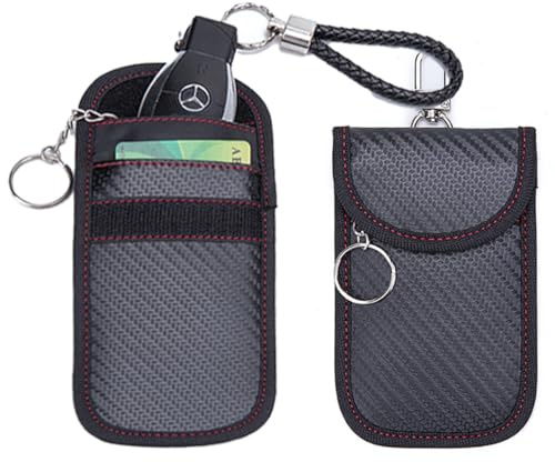 VAULTA Key Blocking Wallet for Car Keys, 2 Pack Car Key Signal Blocking Pouch, Keyless Entry Car Keys Case, RFID Blocker Bag for Car Security, Anti-Theft Remote Entry Keyless Protection