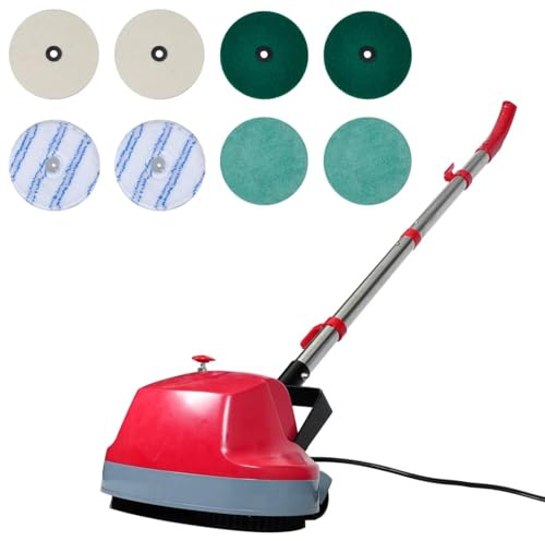 Gecheer Polisseuse Nettoyante 5 en 1-180W, 230V, 50Hz, Brosses à Récurer, Disques en Feutre, Tampons de Nettoyage, Microfibres Lavables