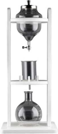Cafetière à piston à infusion froide, Machine à café glacée de grande capacité de 1 250 ml, avec technologie d'égouttement lent, cadre en bois et verseuse en verre, permet de préparer 6 à 10 tasses(Wh