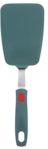 Healifty Silicone Spatula Pancake Turner Nonstick Cookware Pan Large Cooking Spatula for Kitchen Use Flipper for Omelette Egg Fish Dark Green