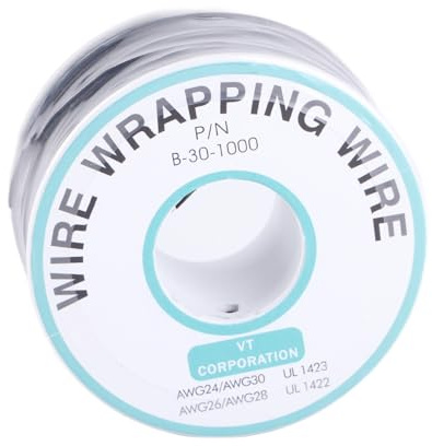 Omabeta 30AWG Verzinnter Kupferdraht 0,25mm Single Bread Board Jumper Kabel 250m Schwarzer Flexibler Isolier Wickel Draht mit Kunststoffs Pule für Elektronisches Test-PCB-Löten