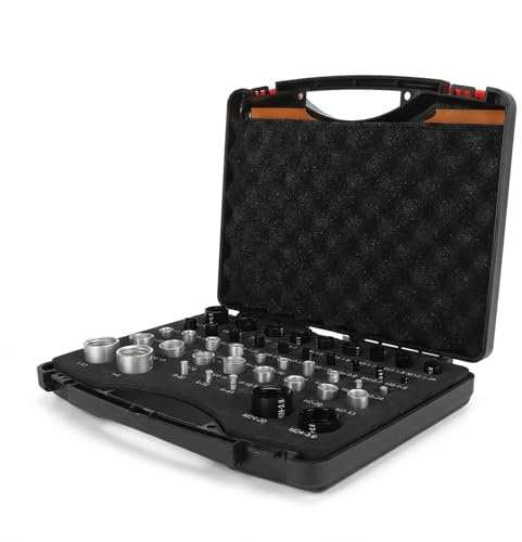 Gewindelehre Metrisch Zoll UNC UNF Metrisch, 44-teilig Aluminiumlegierung Set - Hohe Genauigkeit, vielseitige Gewindelehrenbsp, mit Aufbewahrungsbox, Fühlerlehre für Hydraulik & Industrie