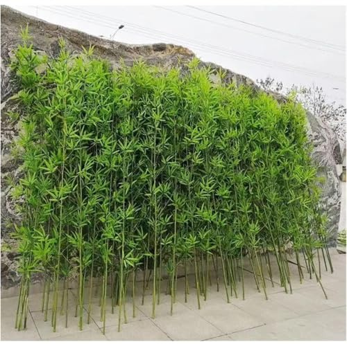 WHRAOY Bambou Artificiel D'extérieur (1/1,5/1,8/2/2,5 M) - Grands Bambous Artificiels avec Feuilles, Faciles d'entretien, pour La Décoration Intérieure.,60 Pack,1m