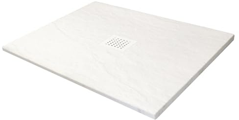 ONDÉE - Piatto Doccia Bianco - Struttura Alveolare Resistente - Resina Rinforzata E Fibra Di Vetro - 90 X 90 Cm - Extra Piatto 30 Mm - Certificato Pn24 - Sicurezza Ottimale
