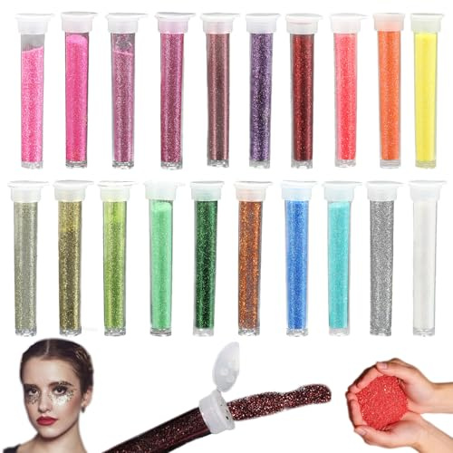 glitter in polvere 20 colori set 100g per resina epossidica decorazioni nail art trucco corpo artigianato fai da te scuole feste Natale