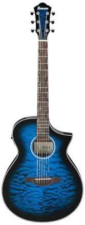 Ibanez AEWC16QA-TLH Transparent Blue Sunburst - Westerngitarre