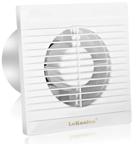 LeKaufen Badlüfter Ø 100mm mit Rückstauklappe, 150 m³/h Wandlüfter Ventilator, Weiß Leiser Abluftventilator für Küchen Badezimmer Büro