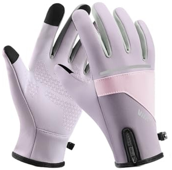 MFXFKOKGAX Winter Sports Plus Samthandschuhe for Damen Und Herren, Geeignet for Touchscreen-Geräte, Ski, Radfahren, Kältebeständige Outdoor-Handschuhe(A0108-PL,L)