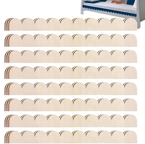 Trälist - 40x4x0,25 cm vågig kant, målningsbar golvlist, dekorativ kantskydd | Pilgrimsmussla Design Panel Slipad Slät yta Mångsidig Möbel Utsmyckning Inredningsdekoration Accent med
