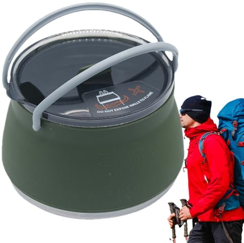 Bouilloire pliable, pot d'eau pliable - Bouilloire de voyage en silicone | Cafetière de camping, chaudière à eau de camping légère, facile à utiliser pour l'extérieur