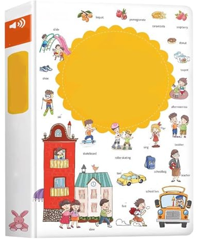 Talbok För Engelska Ord För Barn, Främjar Språkutveckling, 20x27x5 Cm, Ljudinlärningsbok, Ljudböcker F-ör Engelska Ord, Bärbar Och Pedagogisk Underhållning, F-ör Barn I Åldern 2-6 År
