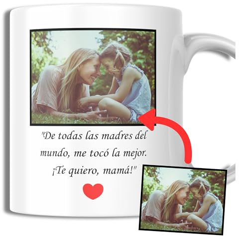 UNIKALIA Taza Personalizada Foto Y Dedicatoria - 350ml - Tazas Originales
