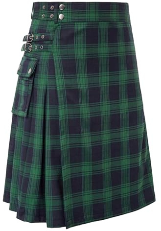 Kilt écossais pour Hommes Taille élastique avec Doublure en Maille Kilt Cargo Tactique