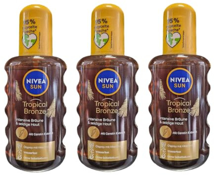 Nivea Sun Pflegendes Öl-Spray LSF 6, 3er Pack (3 x 200 ml)