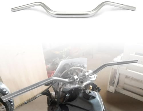 Manubrio Moto 28mm,Manubrio Motocross Manubri Per Moto Piega Bassa 1 1/8 Universaler für Pit Dirt Bike ATV Quad Motocross(argento)