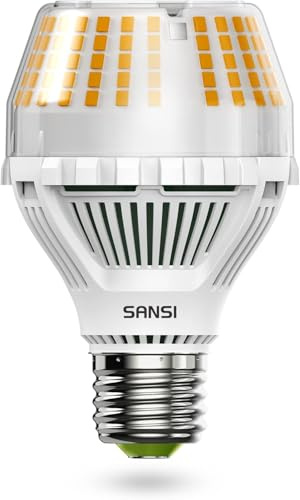SANSI LED Light Bulbs Dimmable, 150W Equivalent Large A19 E26 2500LM 3000K Soft Warm, 17W Flicker Free, Super Bright, CRI 85, 22-Year Lifetime Ceramic Energy Saving for Home Office, 1 Pack