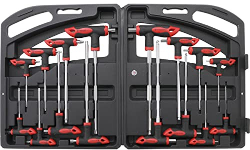 CLES 6 PANS ET TORX AVEC POIGNEE EN T - JEU DE 16 TOURNEVIS EN T